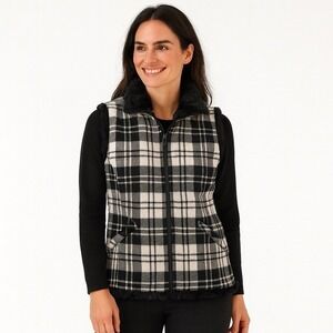 VTG Woolrich Sz S Moccasin Plaid Vest 80s 90s Cabin Lagenlook Layer Fall Winter